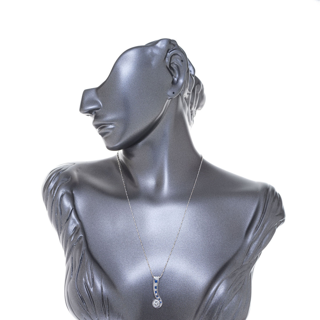 EGL Certified 1.00 Carat Diamond White Gold Swirl Pendant Necklace – image 7