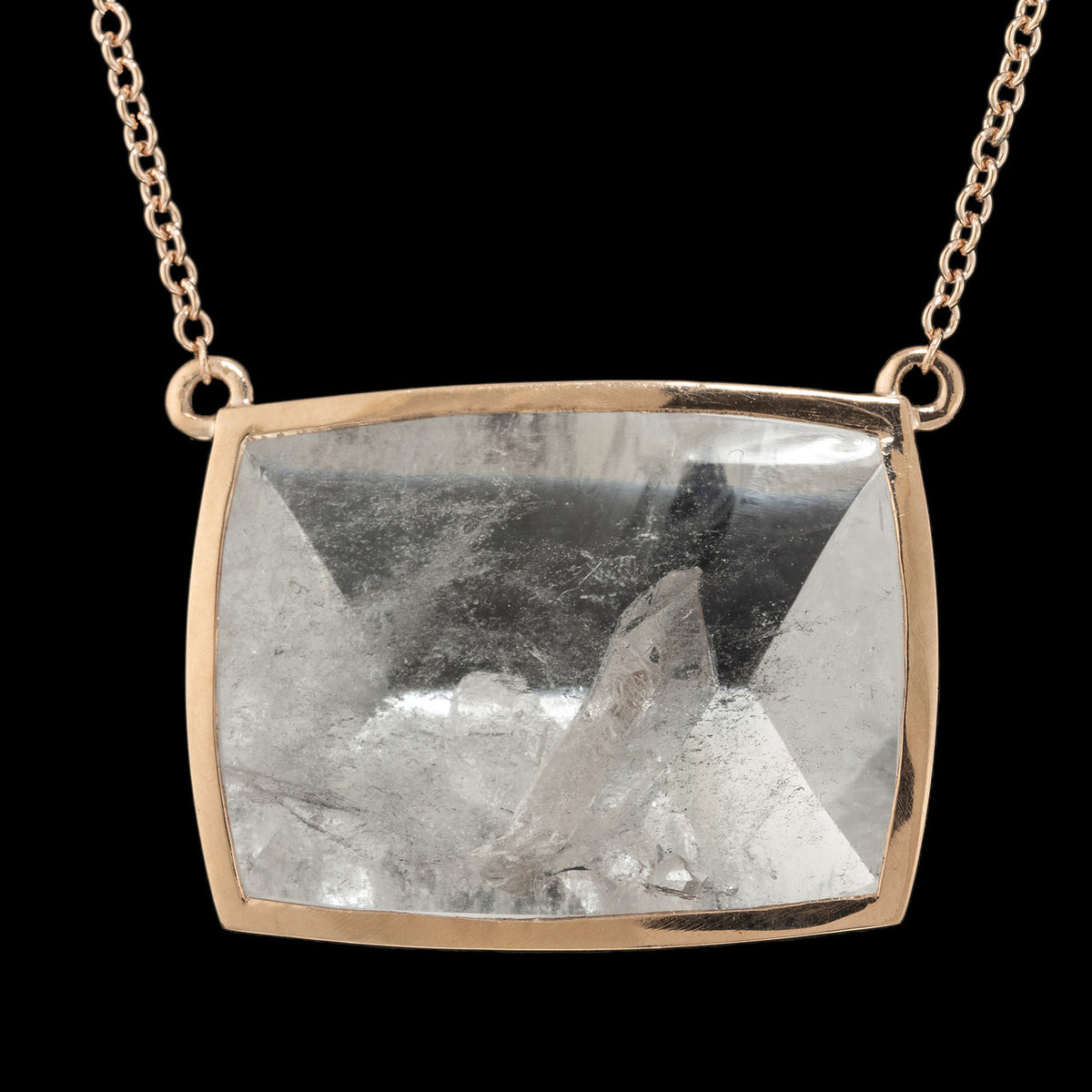 Peter Suchy 38.44 Quartz Crystal Rose Gold Pendant Necklace – image 4