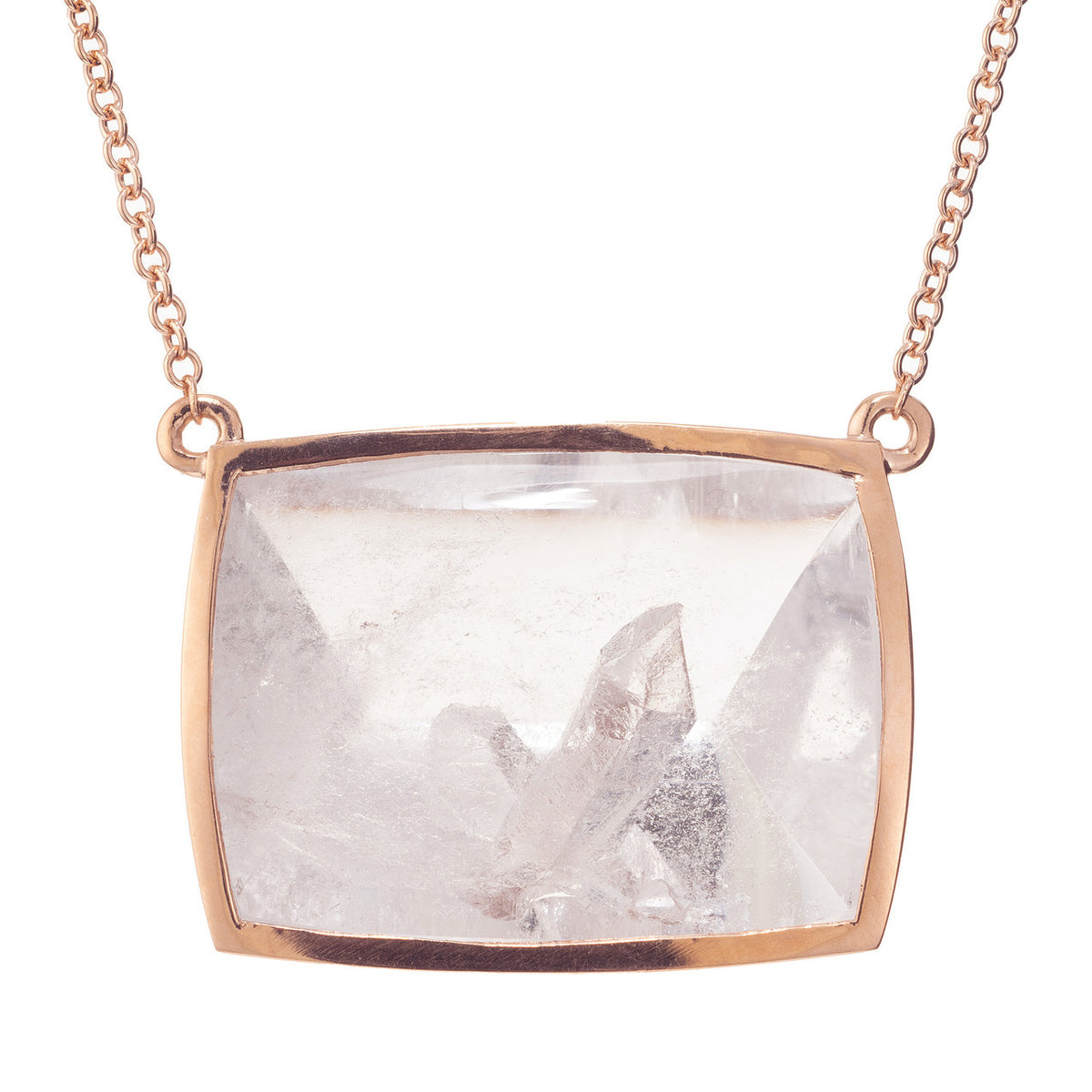 Peter Suchy 38.44 Quartz Crystal Rose Gold Pendant Necklace – image 2