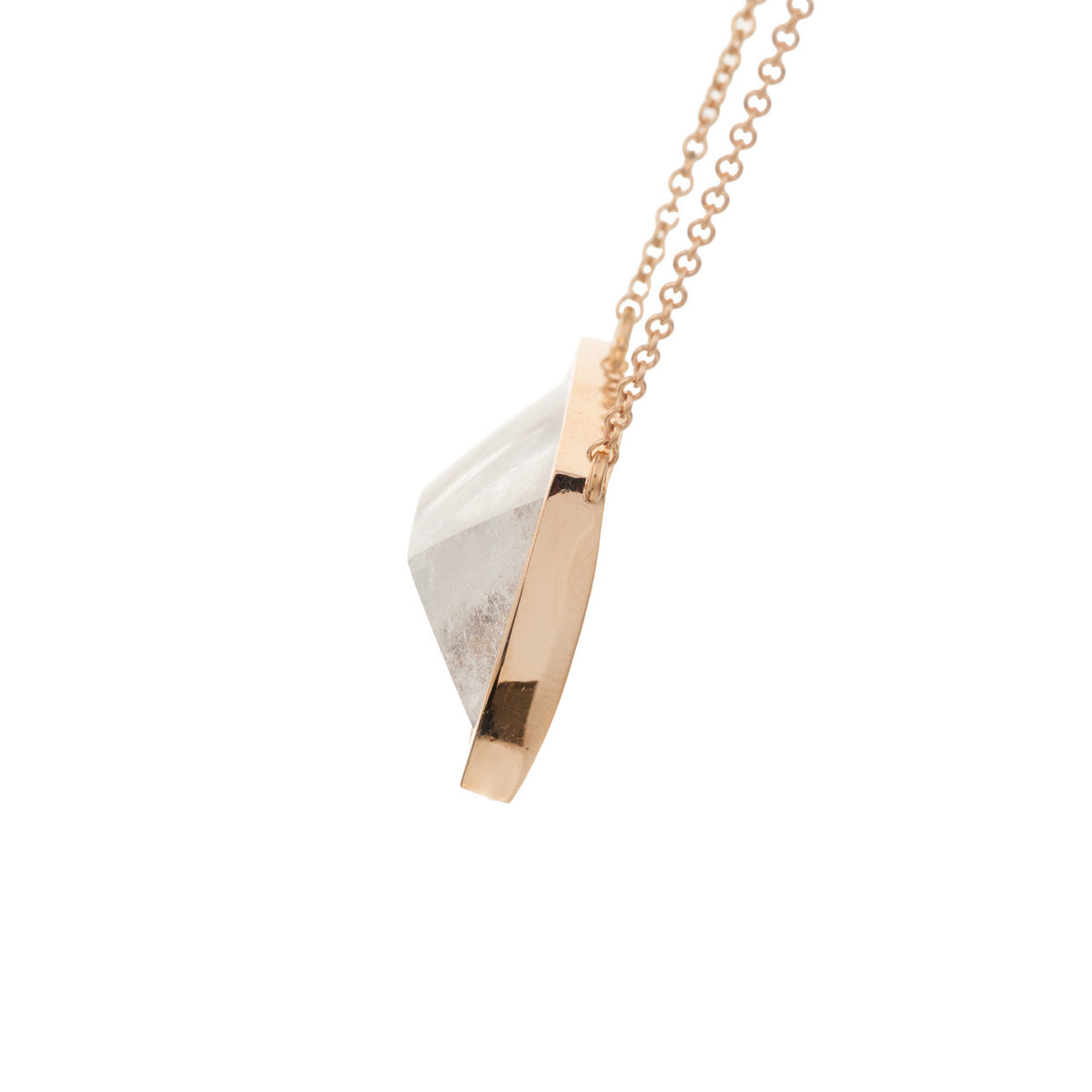 Peter Suchy 38.44 Quartz Crystal Rose Gold Pendant Necklace – image 5