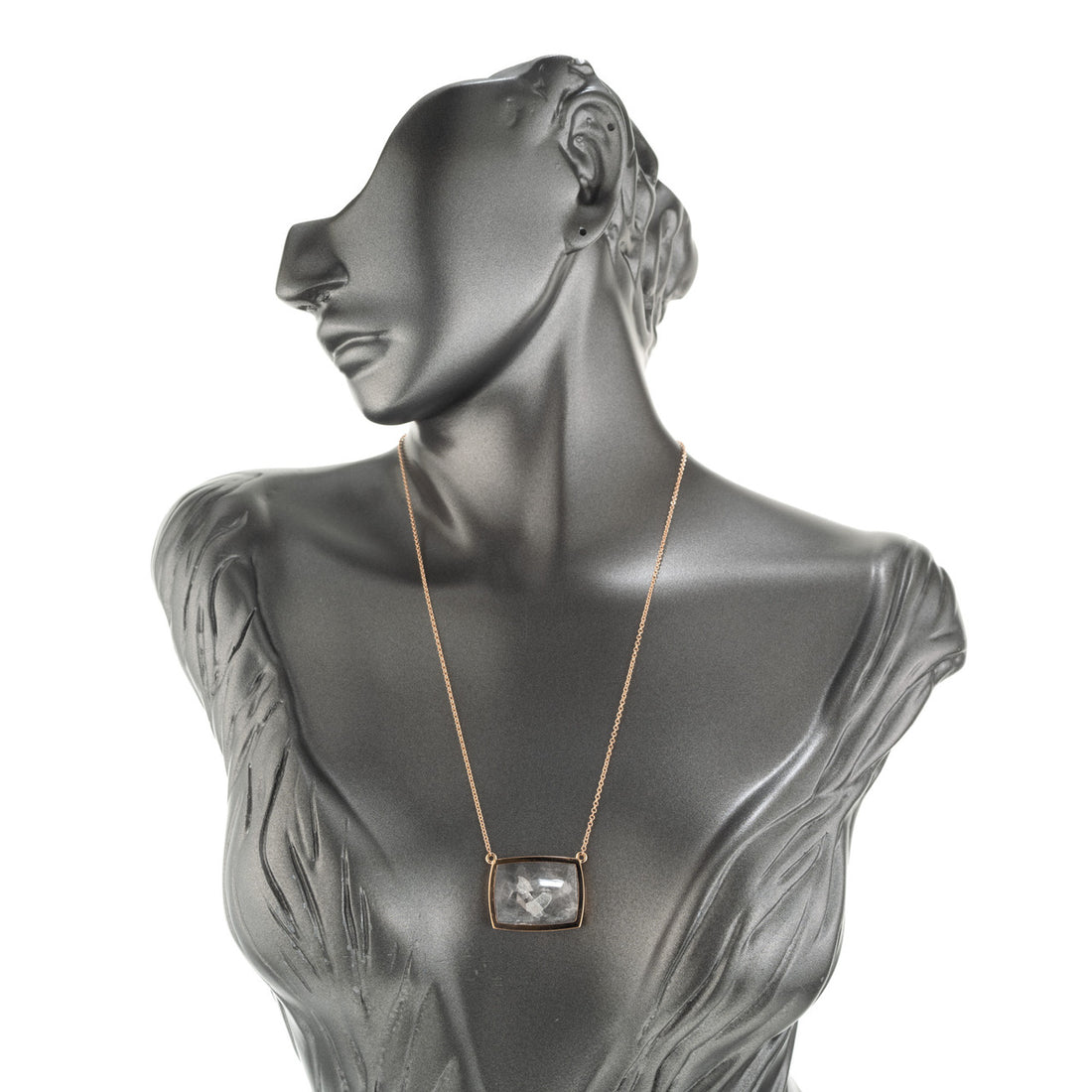 Peter Suchy 38.44 Quartz Crystal Rose Gold Pendant Necklace – image 3