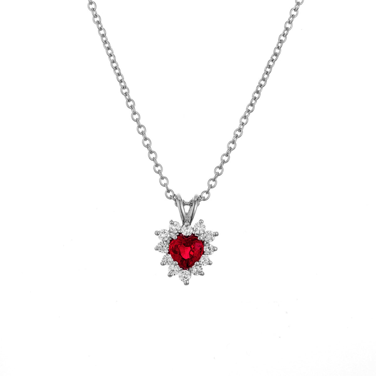 GIA .90 Carat Heart Shape Platinum Diamond Pendant Necklace – image 2