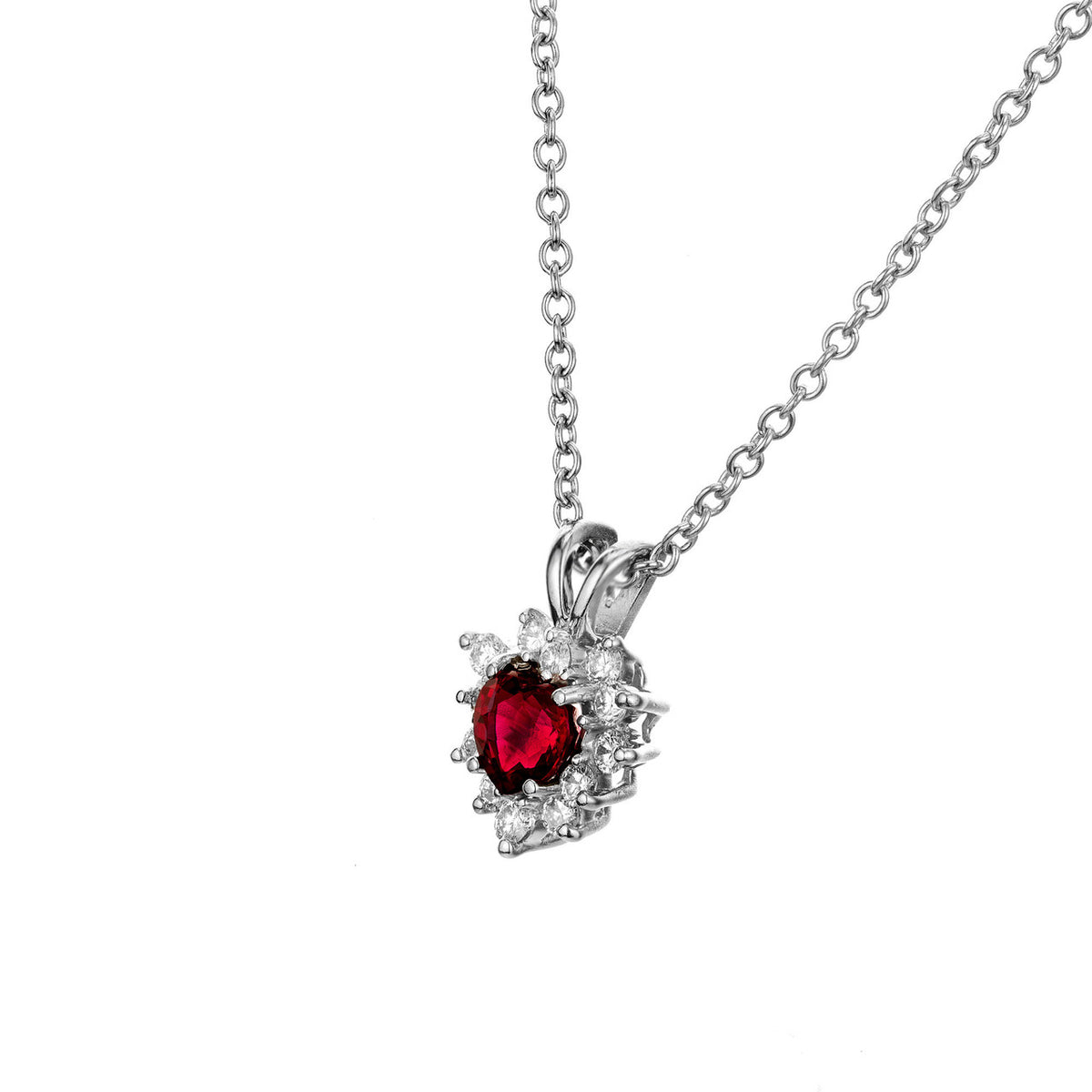GIA .90 Carat Heart Shape Platinum Diamond Pendant Necklace – image 5