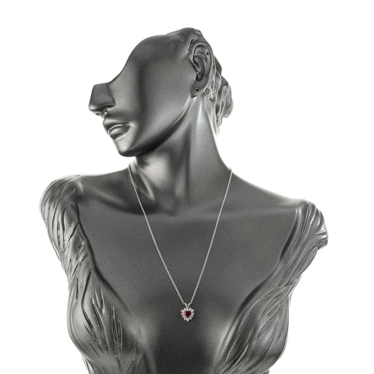 GIA .90 Carat Heart Shape Platinum Diamond Pendant Necklace – image 8