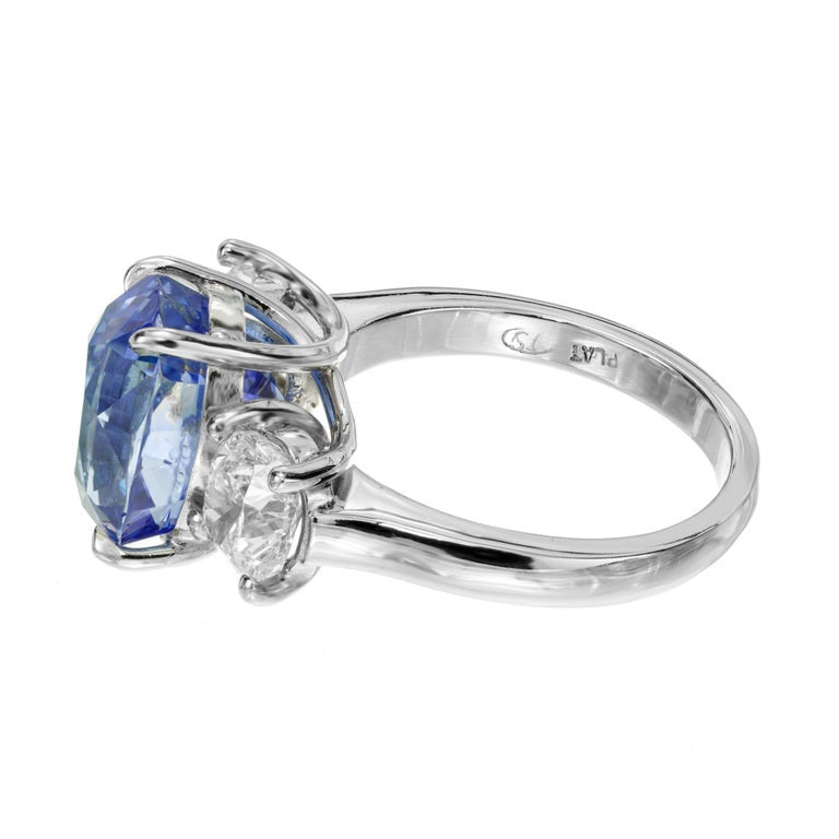 Peter Suchy GIA 8.97 Carat Oval Sapphire Diamond Platinum Engagement Ring – image 10