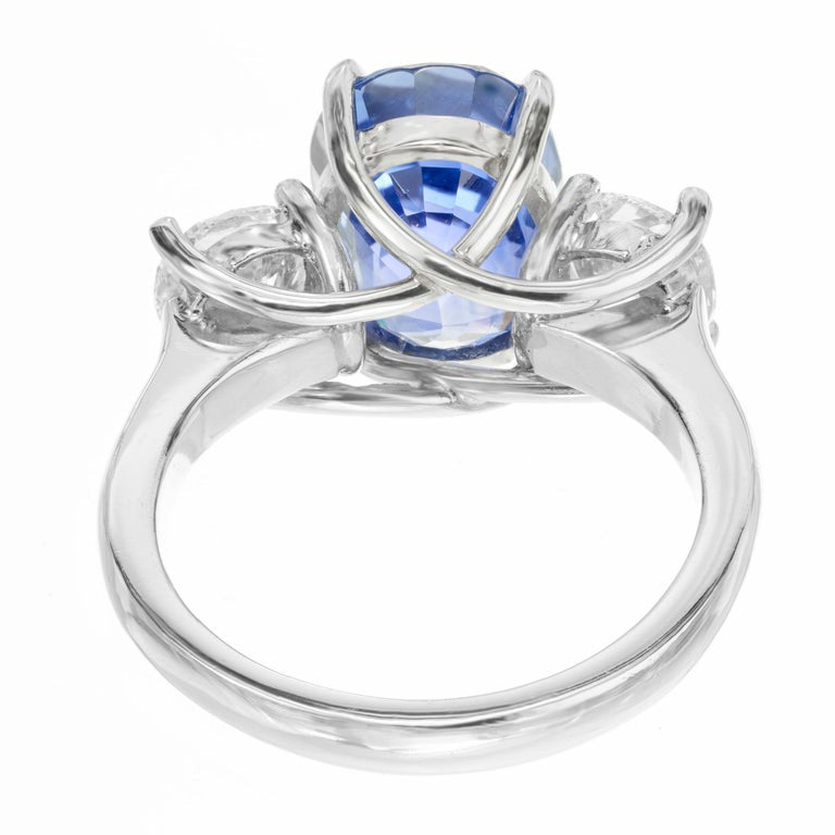 Peter Suchy GIA 8.97 Carat Oval Sapphire Diamond Platinum Engagement Ring – image 9