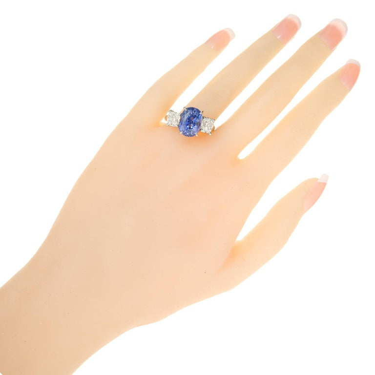 Peter Suchy GIA 8.97 Carat Oval Sapphire Diamond Platinum Engagement Ring – image 7