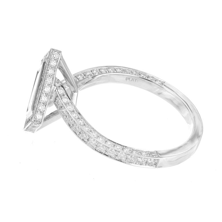 Peter Suchy GIA Certified Princess Cut Diamond Halo Engagement Ring – image 8
