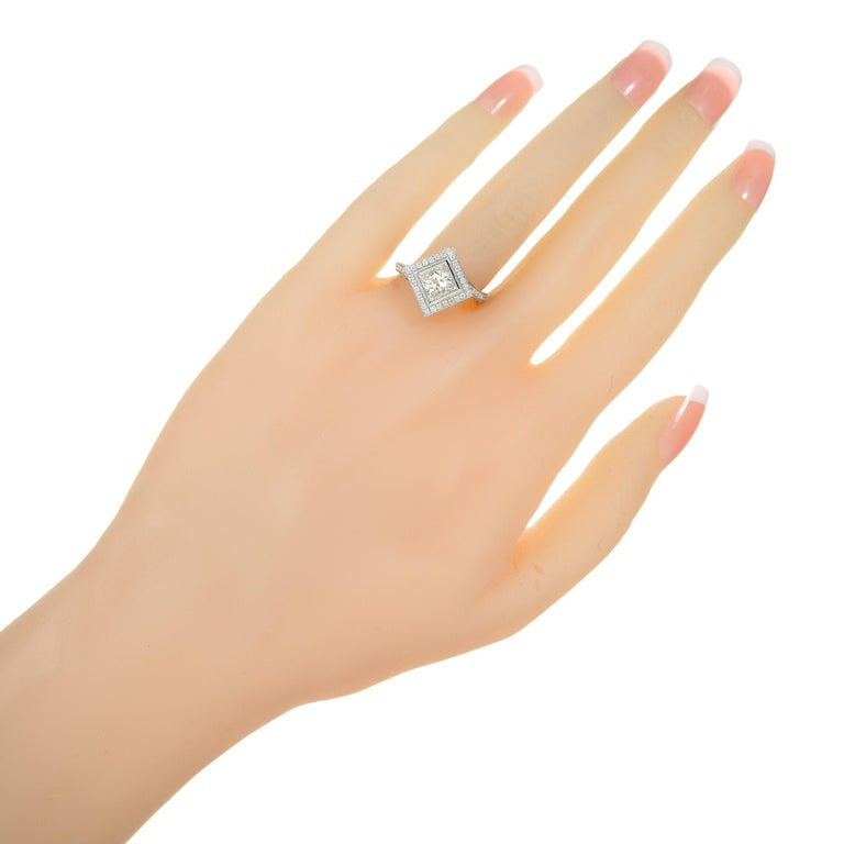 Peter Suchy GIA Certified Princess Cut Diamond Halo Engagement Ring – image 5