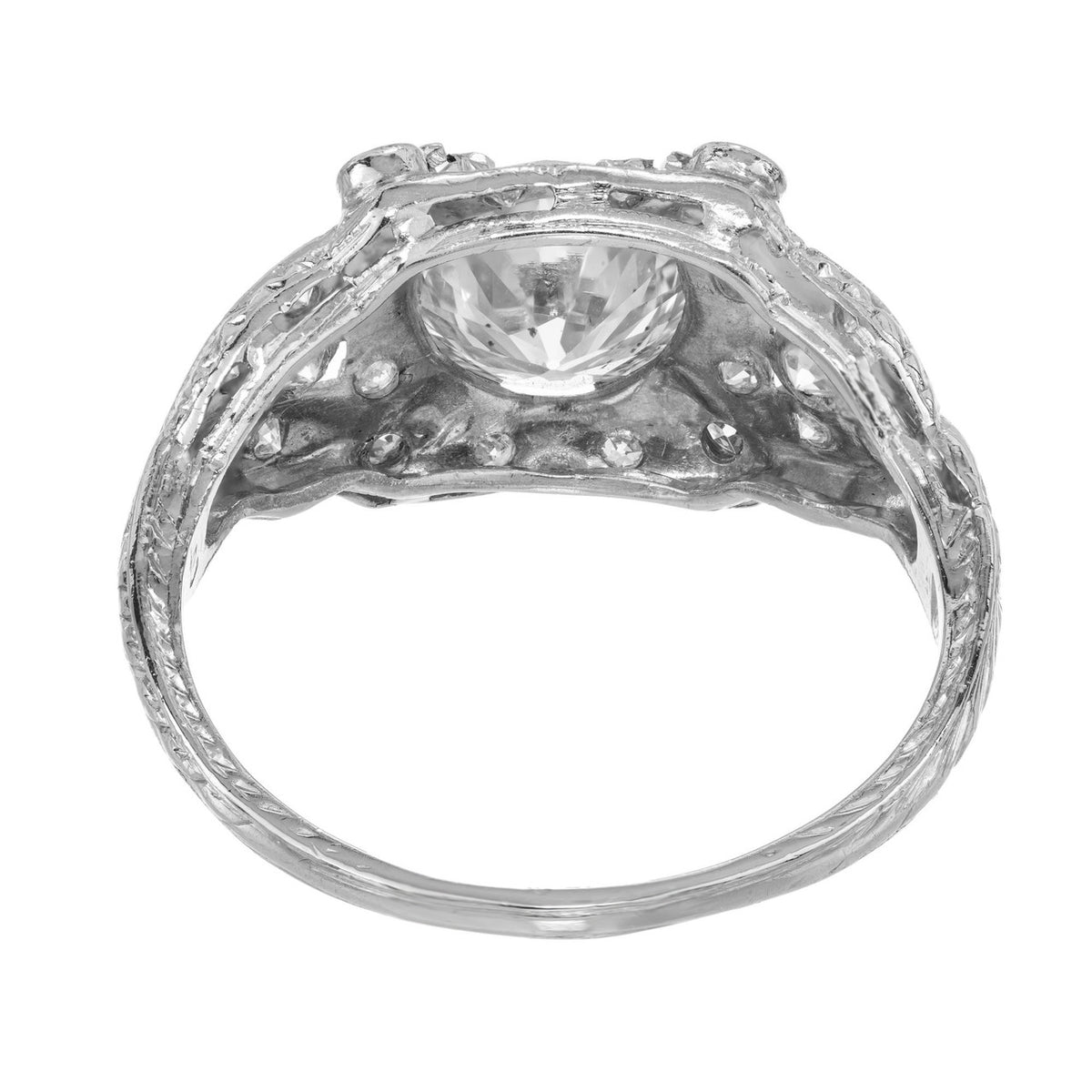 EGL 1.35 Carat Transitional Cut Diamond Platinum Engagement Ring – image 8