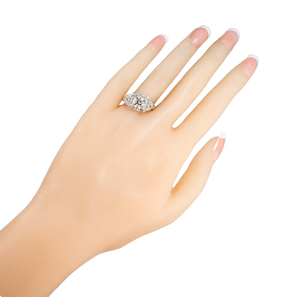 EGL 1.35 Carat Transitional Cut Diamond Platinum Engagement Ring – image 5
