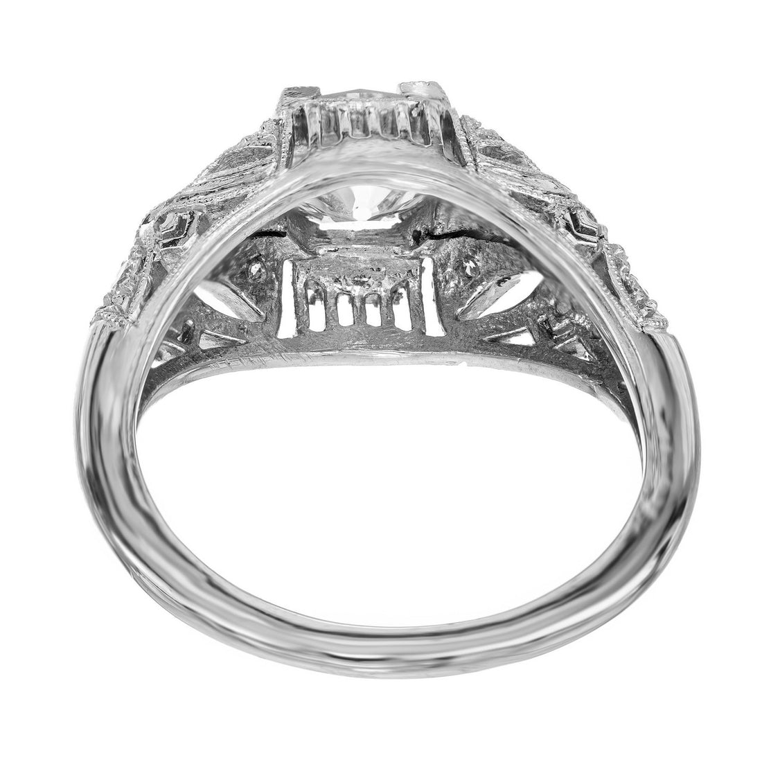 EGL Certified 1.03 Carat Transitional Cut Diamond Platinum Dome Engagement Ring – image 8