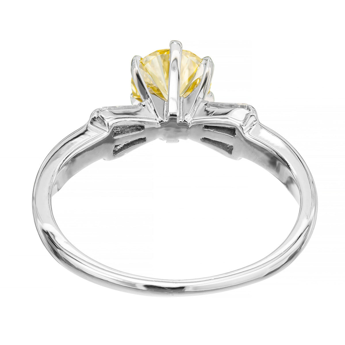 GIA Certified Yellow Irridiated Diamond White Gold Engagement Ring – image 6
