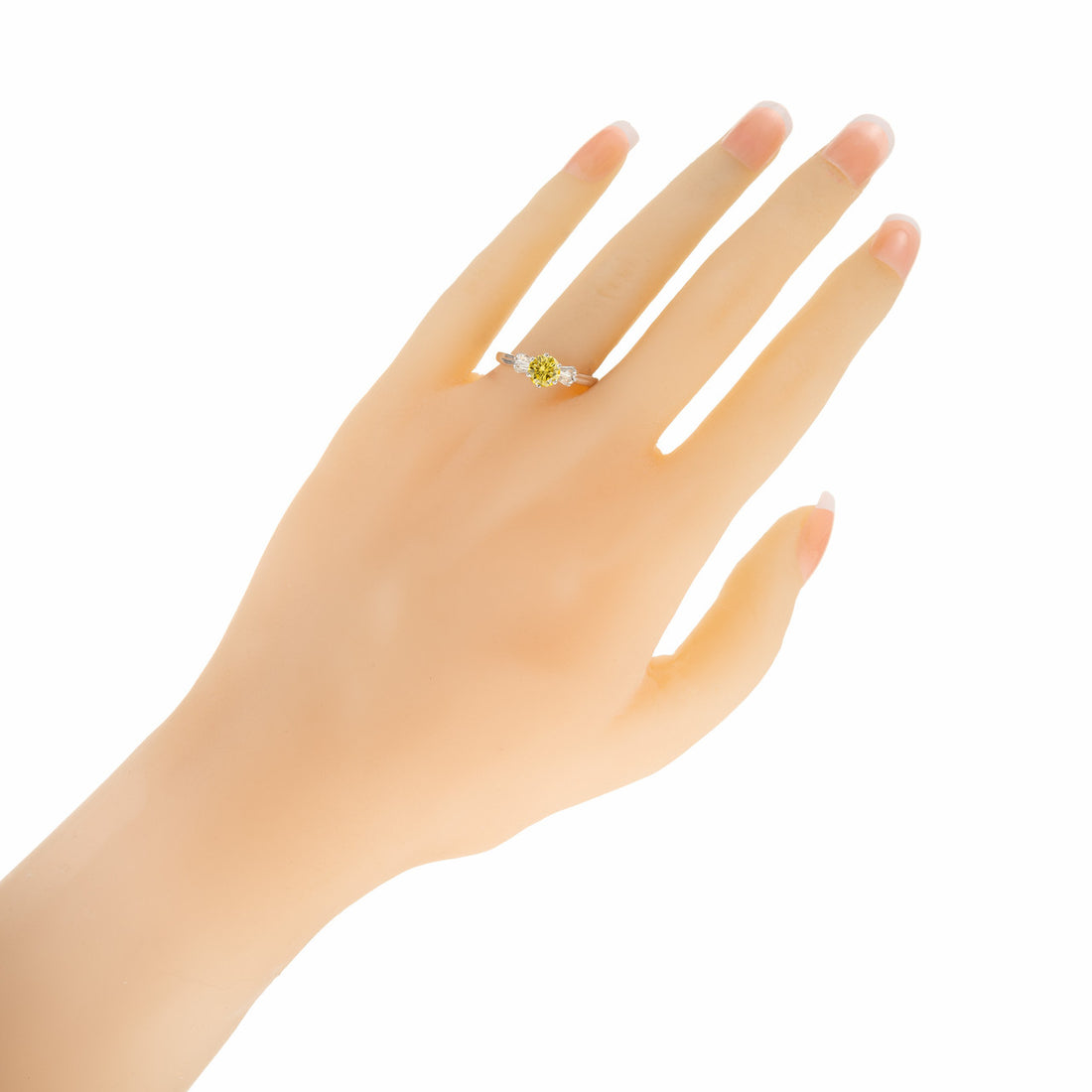 GIA Certified Yellow Irridiated Diamond White Gold Engagement Ring – image 8