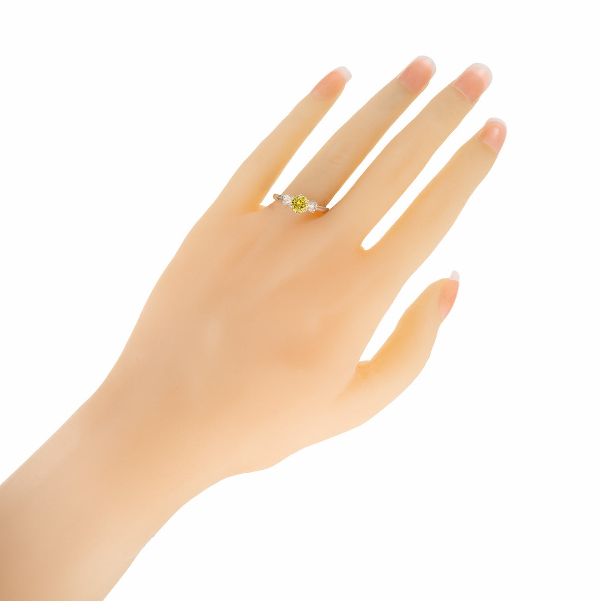 GIA Certified Yellow Irridiated Diamond White Gold Engagement Ring – image 8