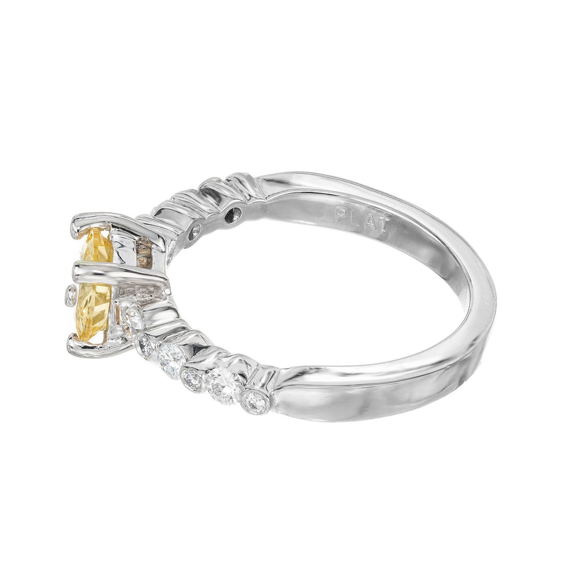 GIA 1.05 Carat Natural Fancy Yellow Sapphire Diamond Platinum Engagement Ring – image 8
