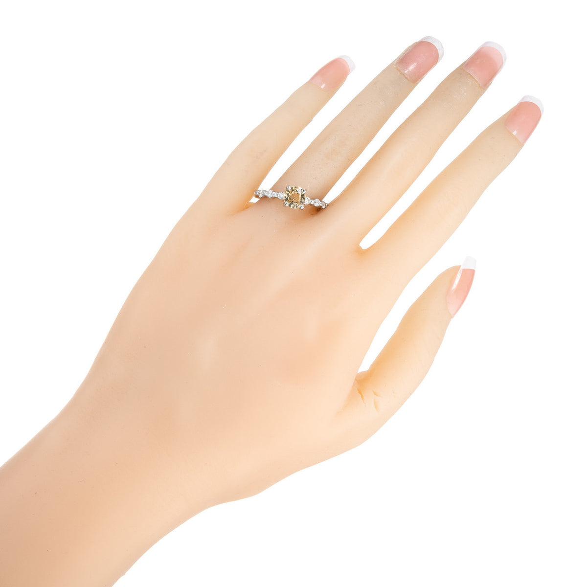 GIA 1.05 Carat Natural Fancy Yellow Sapphire Diamond Platinum Engagement Ring – image 4