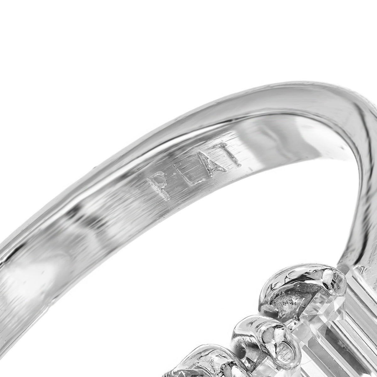 GIA Certified .94 Carat Emerald Cut Diamond Platinum Engagement Ring – image 6