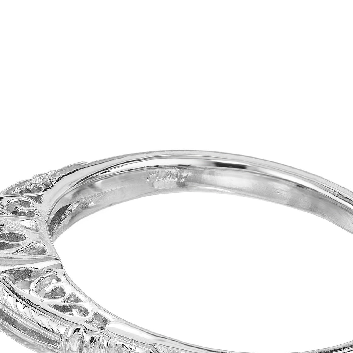 GIA Certified .57 Carat Old European Diamond Art Deco Platinum Engagement Ring – image 6