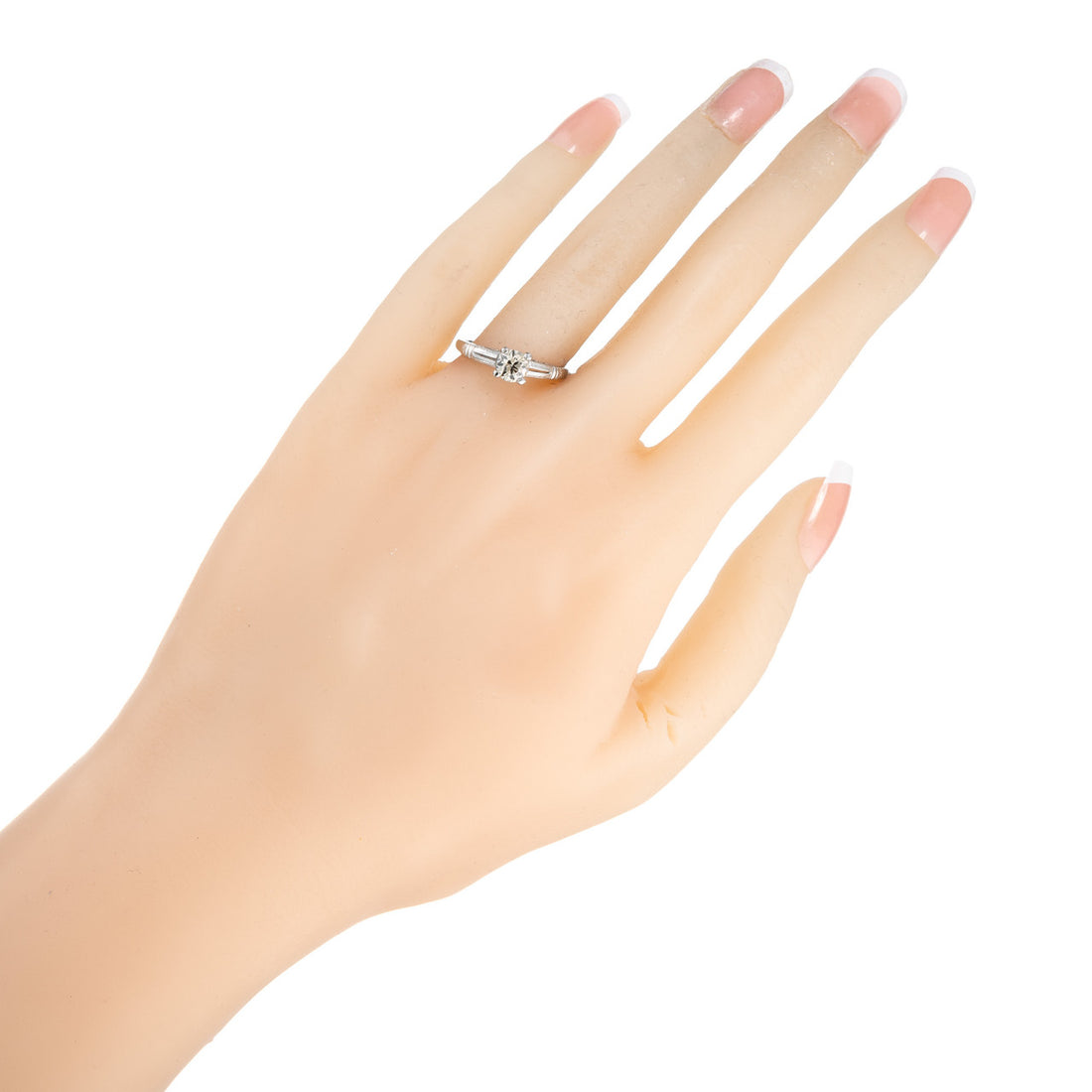 GIA Certified .57 Carat Old European Diamond Art Deco Platinum Engagement Ring – image 5