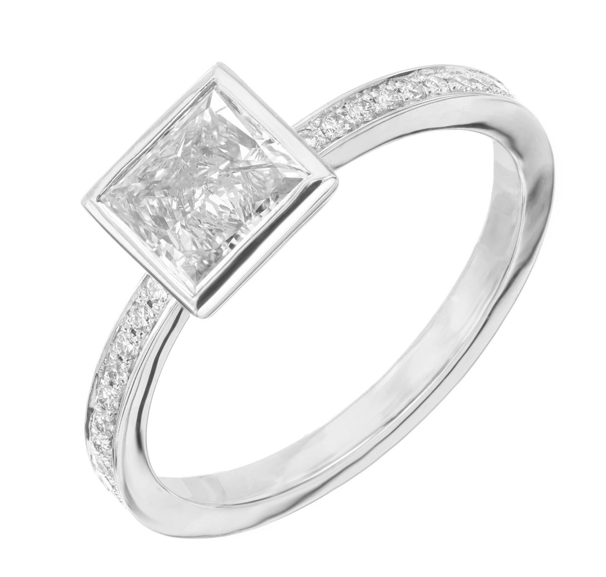 Peter Suchy EGL Certified 1.00 Carat Diamond White Gold Engagement Ring