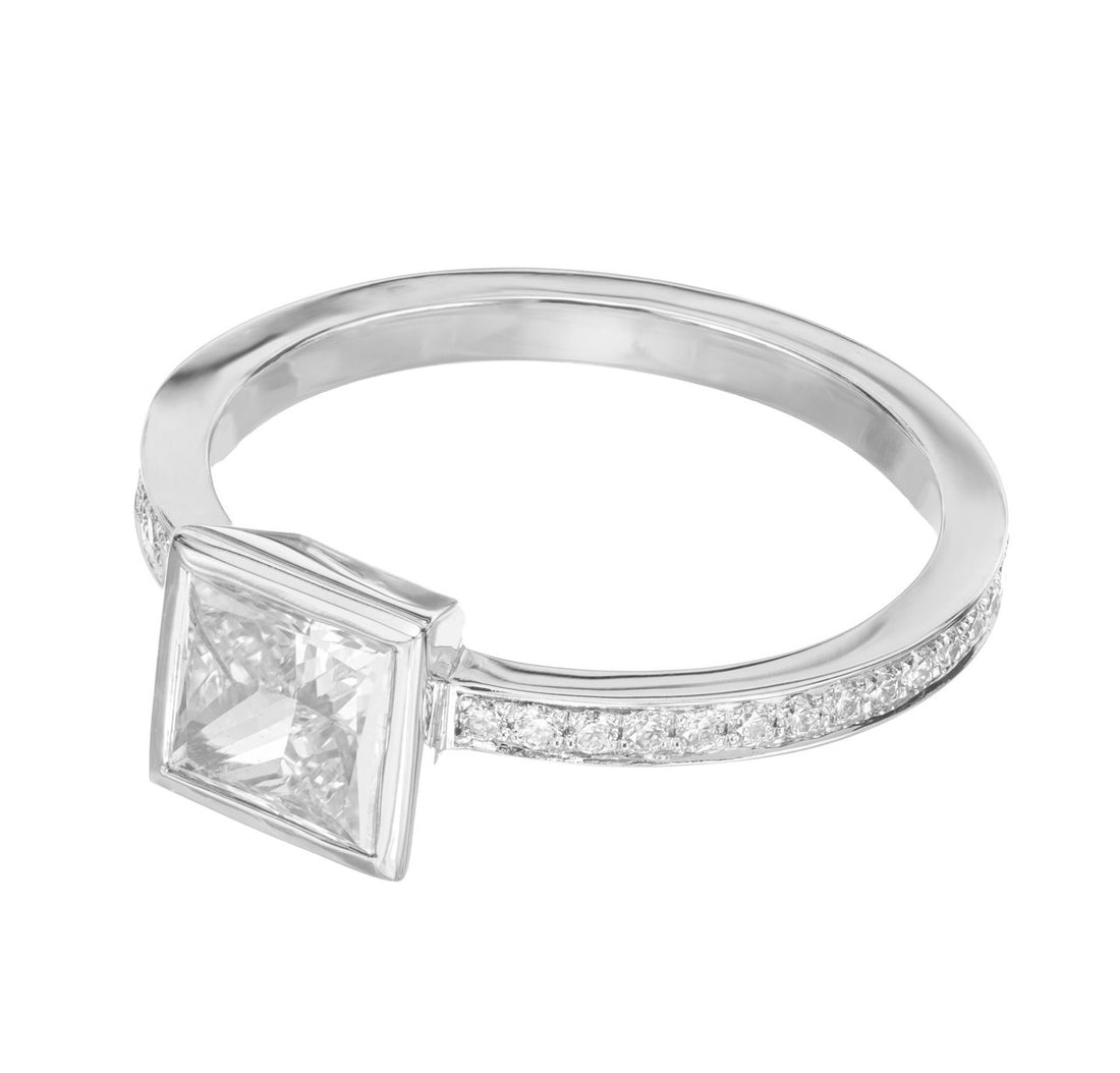 Peter Suchy EGL Certified 1.00 Carat Diamond White Gold Engagement Ring – image 2