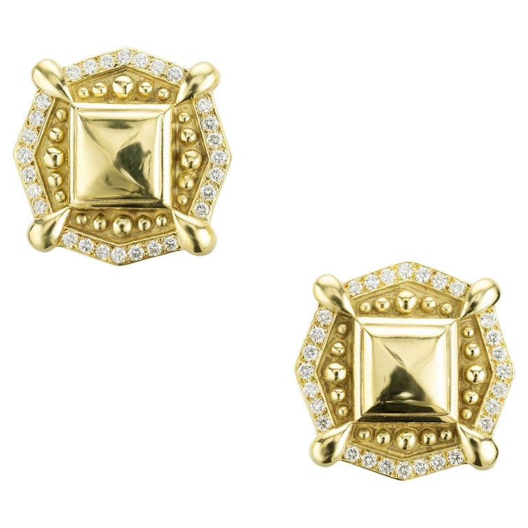 2.52 Carat Diamond Textured Yellow White Gold Clip Post Earrings