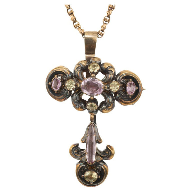 GIA Certified 1.85 Carat Pink Topaz Chrysoberyl 14k Gold Pendant Necklace