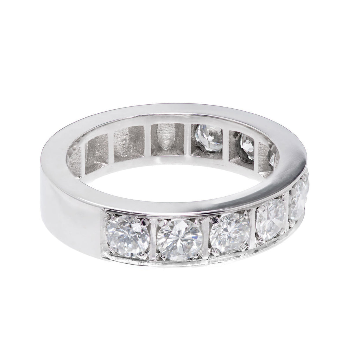 Peter Suchy Diamond Bead Set Wedding Band Ring Art Deco Inspired Platinum – image 3