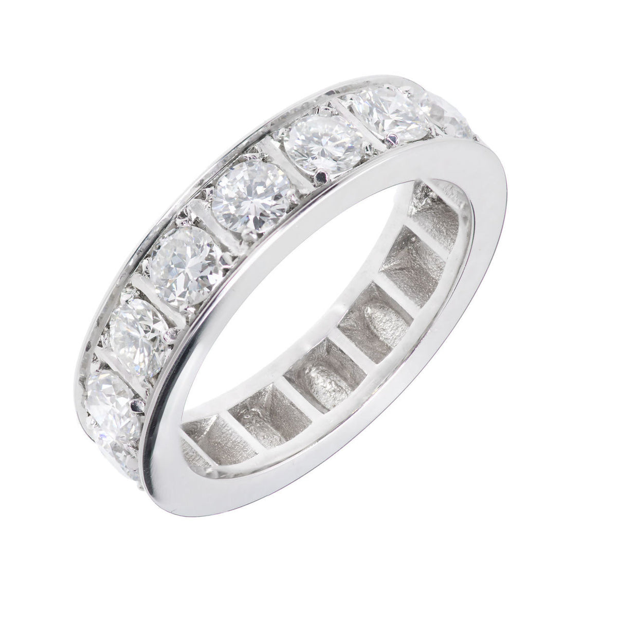 Peter Suchy Diamond Bead Set Wedding Band Ring Art Deco Inspired Platinum – image 2